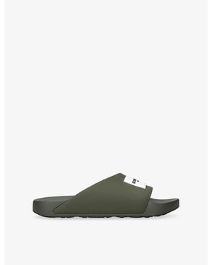 Givenchy Label Rubber Slides - Green