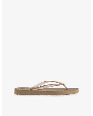 Sleeper Square-Toe Rubber Flip-Flops - Natural