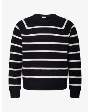 TOTEME Striped Reglan-Sleeve Alpaca And Cashmere Jumper - Blue