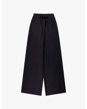 Ro&zo Pinstripe Wide-Leg Stretch-Woven Pants - Blue