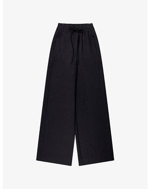 Ro&zo Pinstripe Wide-Leg Stretch-Woven Trousers - Blue