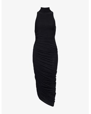 Jacquemus Piazza Draped Stretch-Woven Maxi Dress - Black