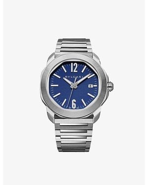 BVLGARI Re00019 Octo Roma Chronograph Stainless-Steel Automatic Watch - Blue
