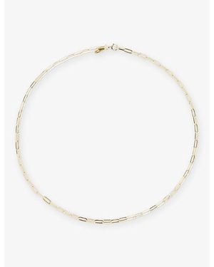 Lisa Gozlan Small Paperclip Chain 14Ct- Plated Sterling- Necklace - White