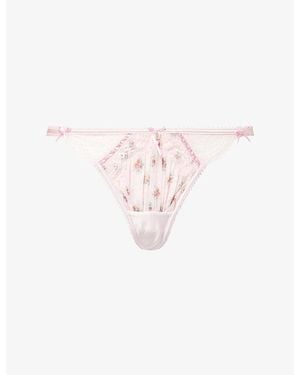 Lounge Underwear Orelia G-String Floral Lace Thong - Pink