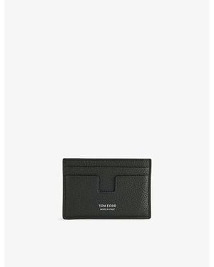 Tom Ford T-Line Classic Leather Card Holder - Black
