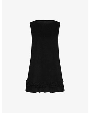 OMNES Adora Round-Neck Corduroy Mini Dress - Black
