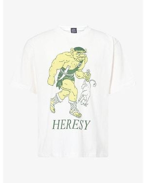 Heresy Brand-Print Cotton T-Shirt - White