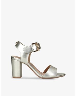 Carvela Kurt Geiger Sadie 2 Metallic Faux-Leather Heeled Sandals - White