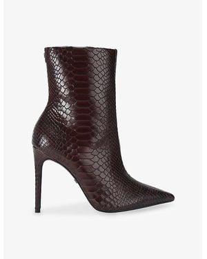 KG by Kurt Geiger Tokyo Embossed Leather Heeled Ankle Boots - Brown