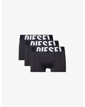 DIESEL Damien Pack-Of-Three Stretch-Jersey Boxer Shorts - Blue