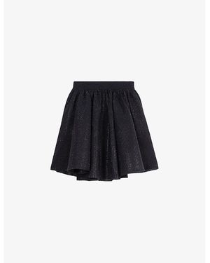 Maje Sequin-Embellished Stretch-Woven Mini Skirt - Black