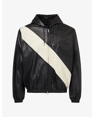 Wales Bonner Vista Contrast-Stripe Leather Jacket - Black