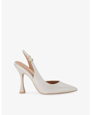 KG by Kurt Geiger Aria2 Sling-Back Heeled Faux-Leather Courts - White