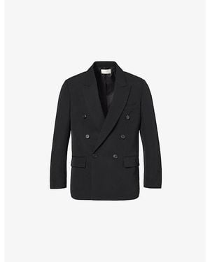 The Row Tension Perin Double Breasted Wool Jacket - Black