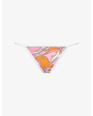 PUCCI Orchidee Print Bikini Bottoms - White