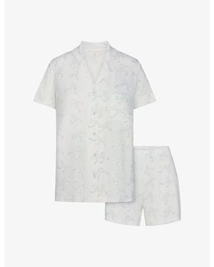 Skims Soft Lounge Short Stretch-Modal Sleep Set - White