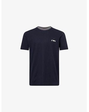 Emporio Armani Iconic Short-Sleeve Cotton T-Shirt - Blue