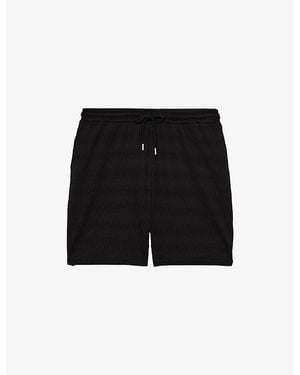 Reiss Alvo Wave-Pattern Knitted Shorts - Black