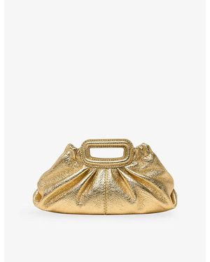 Maje Mini Metallic Leather Clutch Bag