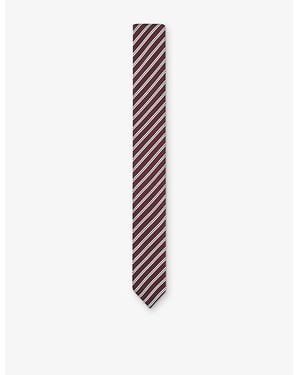 HUGO Striped Silk-Blend Tie - Purple