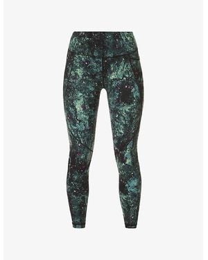 Sweaty Betty Power 7/8 Graphic-Print High-Rise Stretch-Jersey Leggings - Green