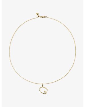 Monica Vinader Initial G 18Ct Vermeil And 0.035Ct Lab-Grown Diamond Pendant Necklace - White