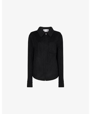 Acne Studios Patch-Pocket Zip-Up Wool-Blend Jacket - Black