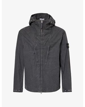 Stone Island Tela Resinata Hooded Cotton Jacket - Grey