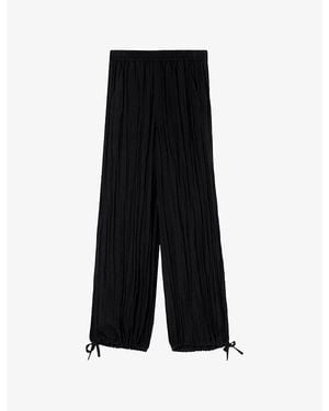 Whistles Balloon-Leg Relaxed-Fit Woven Pants - Black