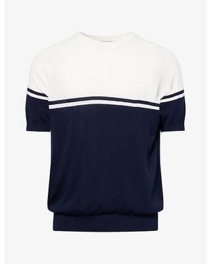 Raith Riera Colour-Block Knitted Top - Blue