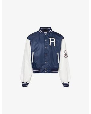 Rhude Batting Cage Contrast-Sleeves Shell Jacket - Blue
