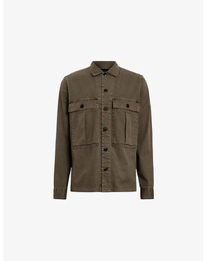 AllSaints Albyn Chest-Pocket Cotton Shirt - Green