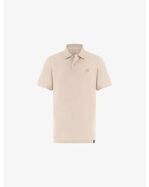 BOGGI Logo-Flocked Regular-Fit Cotton-Piqué Polo Shirt - Natural