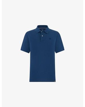 BOGGI Logo-Flocked Regular-Fit Cotton-Piqué Polo Shirt - Blue