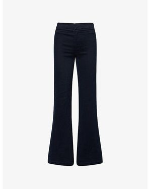 PAIGE Leenah 32' Slim Wide-Leg Stretch-Denim Jeans - Blue
