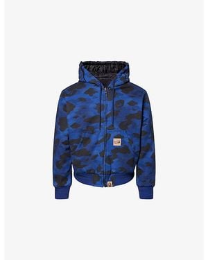 A Bathing Ape Solid 1St Camouflage-Print Reversible Cotton Jacket - Blue