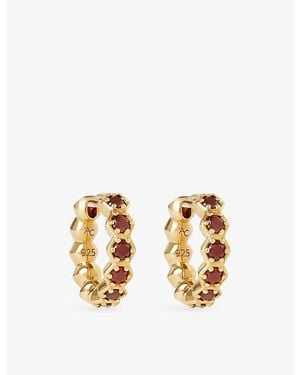 Astley Clarke Deco 18Ct And Garnet Huggie Earrings - Metallic
