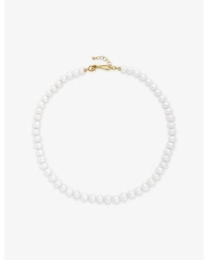 Monica Vinader Nomade Bold 18Ct Vermeil And Pearl Necklace - White