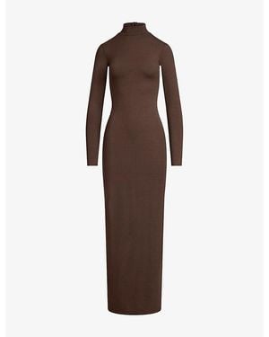 Skims Smooth Layers Crewneck Modal-Jersey Maxi Dress - Brown
