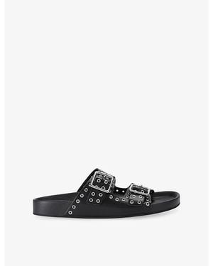 Steve Madden Abbot Leather Sandals - Black