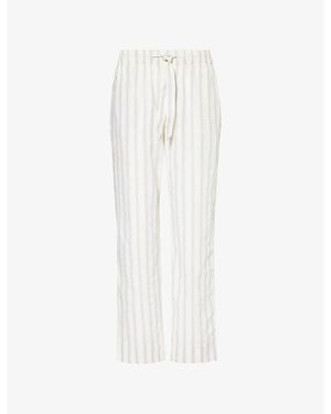 Tekla Straight-Leg Mid-Rise Organic-Cotton Poplin Pyjama Trousers - White