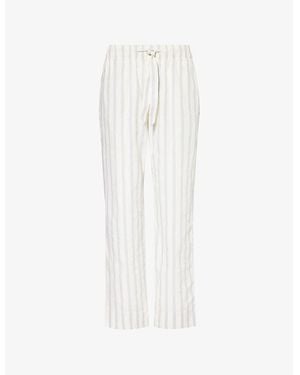 Tekla Straight-Leg Mid-Rise Organic-Cotton Poplin Pyjama Trousers - White