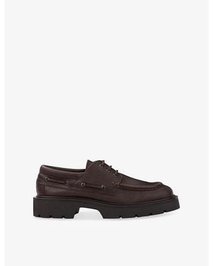 Sandro Lace-Up Leather Loafers - Brown