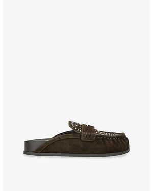 Dolce Vita Jodero Studded Suede Loafers - Brown