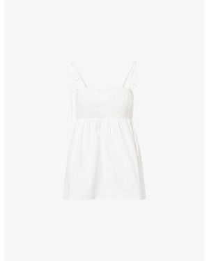 Pretty Lavish Rae Crochet Cotton Cami Top - White