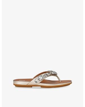 Fitflop Gracie Jewel Leather Sandals - Brown