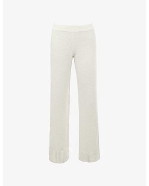 House Of Cb Lara Straight-Leg Merino-Wool Trousers - White