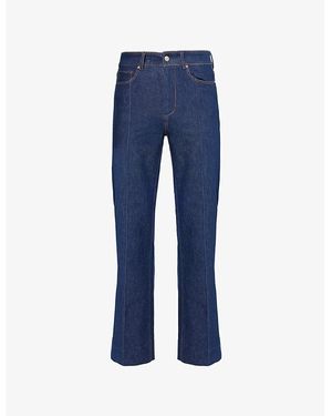 PAIGE Sasha Five-Pockets Wide-Leg High-Rise Stretch-Denim Jeans - Blue