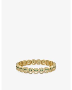 Lisa Gozlan The Pavé The Happy Face 18Ct Plated Brass And Cubic Zirconia Bracelet - Metallic